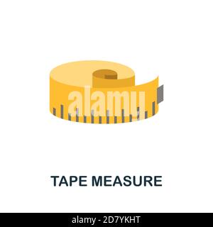 Maßband-Symbol. Einfaches Element aus der Konstruktionssammlung. Creative Tape Measure Symbol für Web-Design, Vorlagen, Infografiken und mehr Stock Vektor