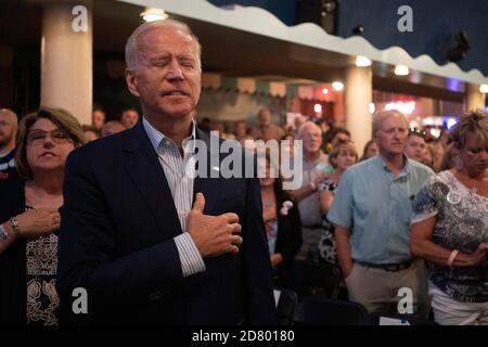 2020 der demokratische Präsident hofft, dass der ehemalige Vizepräsident Joe Biden am 9. August 2019 in Clear Lake, Iowa, beim Wing Ding Dinner teilnimmt. Das Abendessen ist ein muss für demokratische Präsidentschaftskandidaten vor dem Iowa Caucus geworden. Quelle: Alex Edelman/The Photo Access Stockfoto