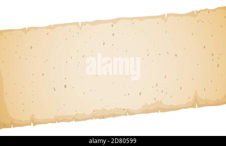 Altes Pergament mit leerer Vorlage und diagonalem Design, isoliert auf weißem Hintergrund. Stock Vektor