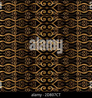 Gold- und Schwarzfarben abstrakten Luxus verzieren nahtlose Muster-Design Stockfoto