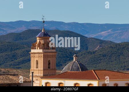 Spanische Kirche. Basílica Menor de Nuestra Señora de las Mercedes. Oria Almeria, Andalucía, Spanien Stockfoto