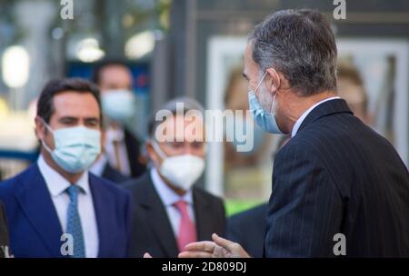 Madrid, Spanien. 26. Oktober 2020. König Felipe VI. Von Spanien nimmt an der Eröffnung des Kongresses des Familienbetriebes in der Casa America in Madrid, Spanien, Teil. Bild: Oscar Gil/Alfa Images/Alamy Live News Stockfoto