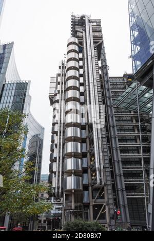 The Lloyd's Building, auch bekannt als Inside-Out Building, an der Leadenhall Street, London, EC3, UK Stockfoto