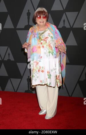 LOS ANGELES - NOV 11: Agnes Varda  bei den AMPAS 9th Annual Governors Awards im Dolby Ballroom am 11. November 2017 in Los Angeles, CA Stockfoto