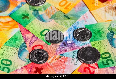 Sammlung der schweizer Banknoten (Neuauflage 2017-2019) Stockfoto