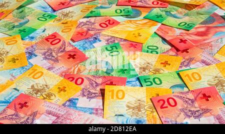 Sammlung der schweizer Banknoten (Neuauflage 2017-2019) Stockfoto