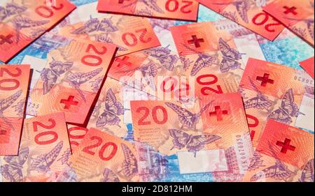 Sammlung der schweizer Banknoten (Neuauflage 2017-2019) Stockfoto