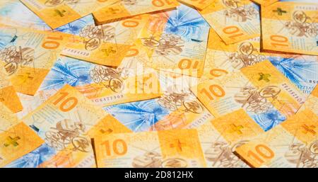 Sammlung der schweizer Banknoten (Neuauflage 2017-2019) Stockfoto