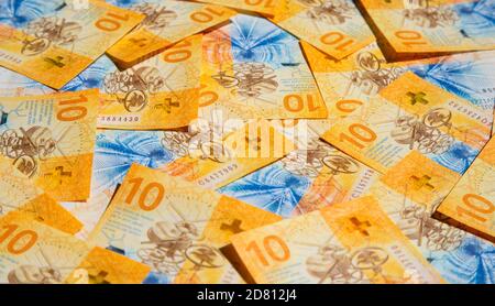 Sammlung der schweizer Banknoten (Neuauflage 2017-2019) Stockfoto