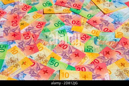 Sammlung der schweizer Banknoten (Neuauflage 2017-2019) Stockfoto