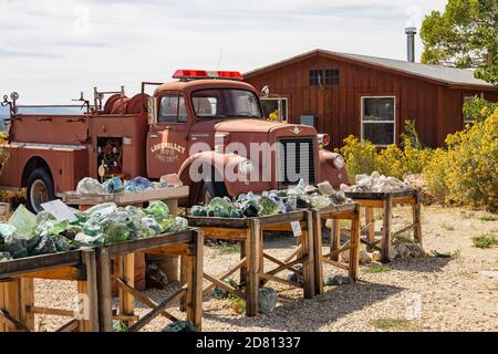 Utah, OCT 7, 2020 - Außenansicht des Rock Stop Stockfoto
