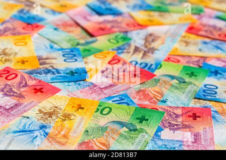 Sammlung der schweizer Banknoten (Neuauflage 2017-2019) Stockfoto