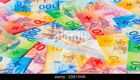 Sammlung der schweizer Banknoten (Neuauflage 2017-2019) Stockfoto