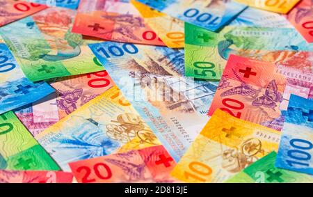 Sammlung der schweizer Banknoten (Neuauflage 2017-2019) Stockfoto