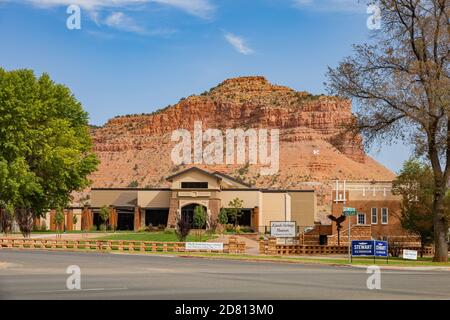 Utah, OCT 7, 2020 - Außenansicht des Kanab Heritage Museum Stockfoto