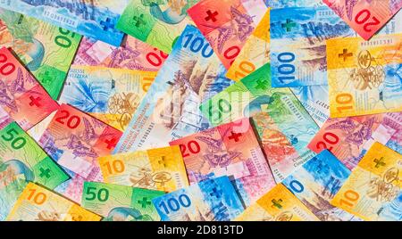 Sammlung der schweizer Banknoten (Neuauflage 2017-2019) Stockfoto