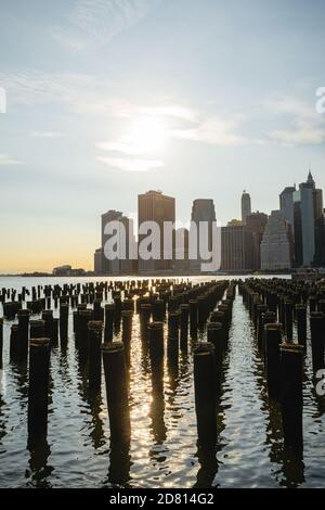 Manhattan atemberaubende Aussicht beim Sonnenuntergang Stockfoto