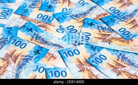 Sammlung der schweizer Banknoten (Neuauflage 2017-2019) Stockfoto