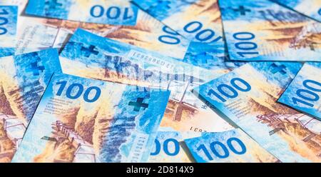 Sammlung der schweizer Banknoten (Neuauflage 2017-2019) Stockfoto