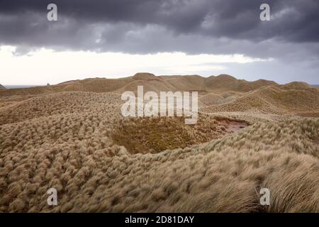Windgepeitschte Sanddünen im abgelegenen Norden Stockfoto