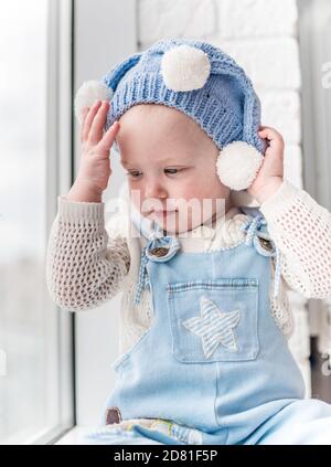 Gut winzig mit blauen Augen Stockfoto