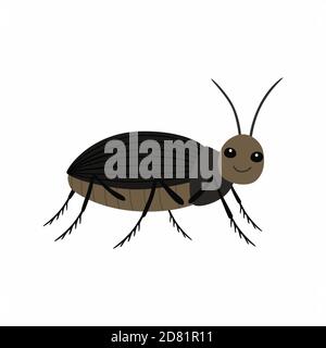 Schwarze Käfer auf einem weißen Hintergrund-Vektor-Illustration Stock Vektor