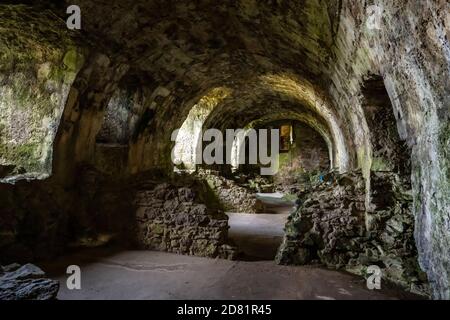 Keller der Haliburton Range im Dirleton Castle in Dirleton Village, East Lothian, Schottland, Großbritannien Stockfoto