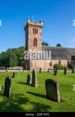 Dirleton Kirk und kirkyard in Dirleton Village, East Lothian, Schottland, Großbritannien Stockfoto