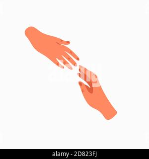 Helfende Hand. Einfühlungsvermögen, Hilfe und Unterstützung – helfende Hand ausstrecken Stock Vektor