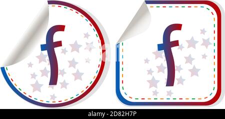 Buchstabe F in der Web-Schaltfläche. Web-Symbol Logo Design Vorlage Elemente Stockfoto
