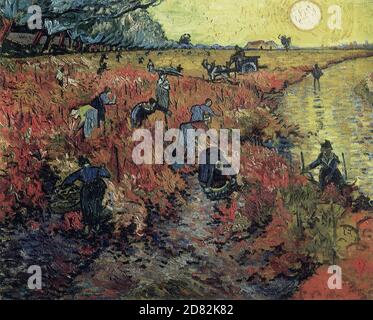 Titel: Rote Weinberge in Arles Ersteller: Vincent van Gogh Datum: 1888 Medium: Öl auf Leinwand Maße: 73 x 91 cm Ort: Puschkin Museum, Moskau Stockfoto