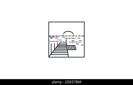 Docks Linie Umriss minimalistischen Logo Vektor Symbol Illustration Stock Vektor