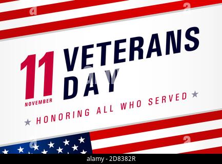 Happy Veterans Day USA kreatives Banner. Isolierte abstrakte Grafik-Design-Vorlage. Ehrt alle, die gedient haben. Kalligrafische Schriftzüge. Danke Veteranen Stock Vektor
