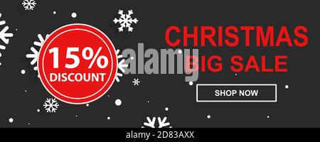 Weihnachtsverkauf Werbebanner mit Geschenken und bunten weihnachtselementen Stock Vektor