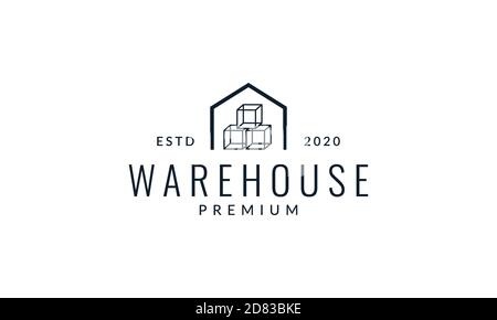 Lager oder Lagerlinie Umriss einfache Logo Vektor Symbol Illustration Stock Vektor