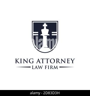 Die King Attorney Logo Design-Idee, am besten für Ihre Marke Anwaltskanzlei Handelsmarke Stock Vektor