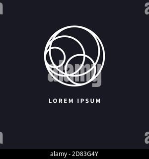 Sich schneidende Kreise. Idee für Business-Logo. Symbol für globale Vernetzung Stock Vektor