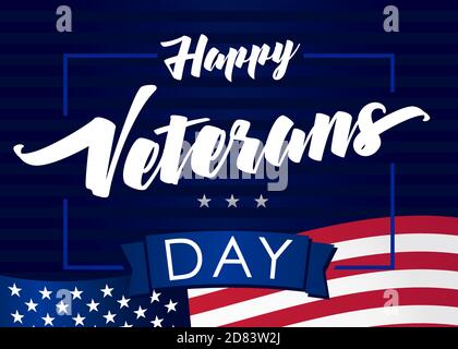 Happy Veterans Day USA kreatives Banner. Isolierte abstrakte Grafik-Design-Vorlage. Ehrt alle, die gedient haben. Kalligrafische Schriftzüge. Danke Veteranen Stock Vektor