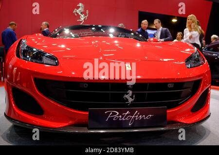wien, österreich, jan 09 2019, wiener Autoshow, ferrari portofino Stockfoto