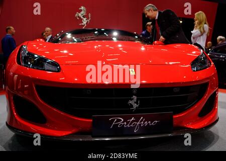 wien, österreich, jan 09 2019, wiener Autoshow, ferrari portofino Stockfoto
