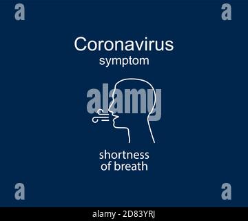 Coronavirus Symptom, Kurzatmigkeit, covid-19. Vektorgrafik. Stock Vektor