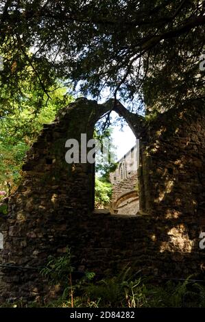 Das Äußere von Little Malvern Priory, die Remais eines Benediktinerklosters in Little Malvern, Worcestershire Stockfoto