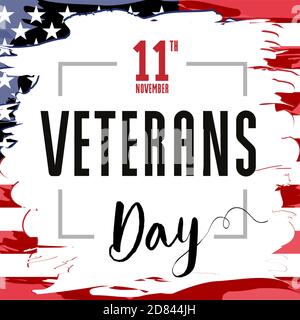 Happy Veterans Day USA kreatives Banner. Isolierte abstrakte Grafik-Design-Vorlage. Ehrt alle, die gedient haben. Kalligrafische Schriftzüge. Danke Veteranen Stock Vektor