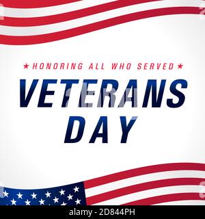 Happy Veterans Day USA kreatives Banner. Isolierte abstrakte Grafik-Design-Vorlage. Ehrt alle, die gedient haben. Kalligrafische Schriftzüge. Danke Veteranen Stock Vektor
