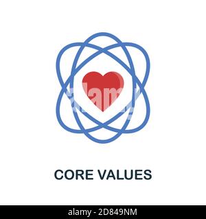 Symbol „Kernwerte“. Monochromes Symbol für einfache Kernwerte für Vorlagen, Webdesign und Infografiken Stock Vektor