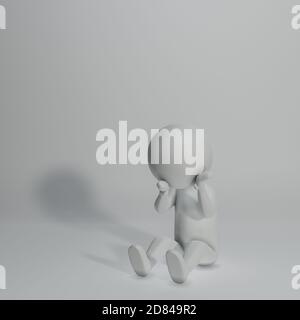 Stick Mann isoliert auf weißem Hintergrund 3d-Illustration Stockfoto