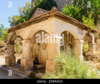 Verlassene Häuser und Ruinen von Kayaköy Village, Fethiye, Türkei Stockfoto