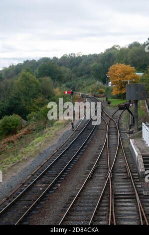 In Großbritannien - Bilder der Severn Valley Railway, Worcestershire, England. Die Linie von Kidderminster und Bridgnorth. Stockfoto