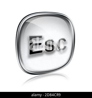 ESC-Symbol grau Glas, isoliert auf weißem Hintergrund Stockfoto