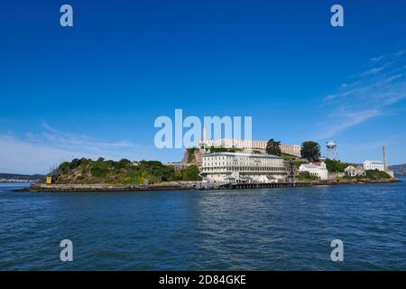 Blick auf Alcatraz Island, San Francisco, Kalifornien, USA Stockfoto